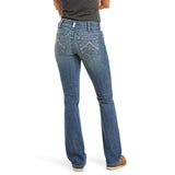 Ariat Womens Real Mid Rise Stackable Straight Leg Jean - Stretch Icon Rainstorm