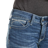 Ariat Womens Real Mid Rise Stackable Straight Leg Jean - Stretch Icon Rainstorm