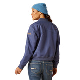 Ariat Womens Rebar Stretch Canvas Bomber Jacket- Blue Indigo