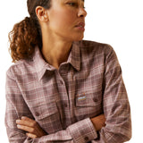Ariat Womens Rebar Flannel Durastretch Work Shirt - Peppercorn Plaid