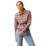 Ariat Womens Rebar Flannel Durastretch Work Shirt - Peppercorn Plaid
