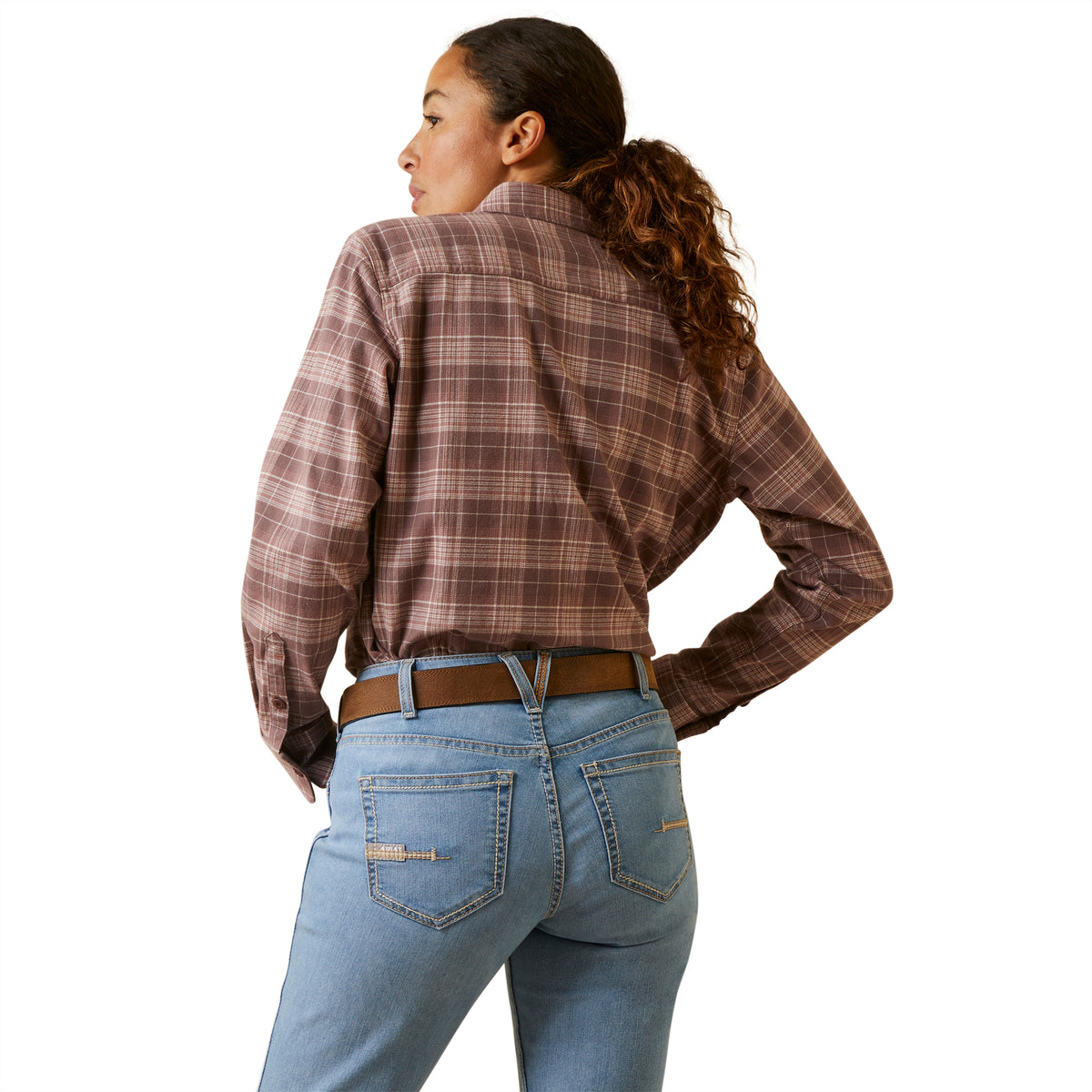 Ariat Womens Rebar Flannel Durastretch Work Shirt - Peppercorn Plaid