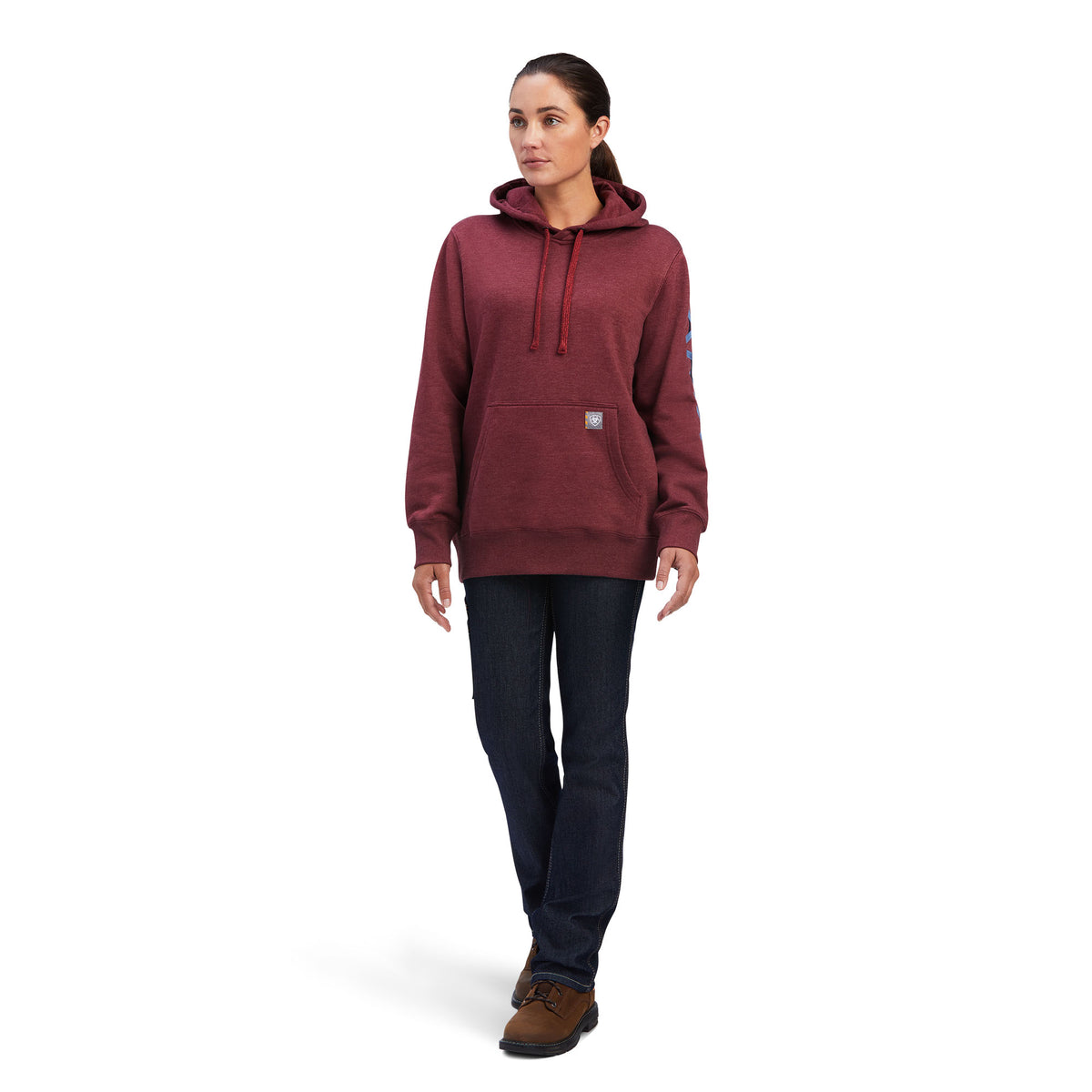 Ariat Womens Rebar Graphic Hood - Port Heather/True Navy