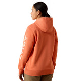 Ariat Womens Rebar Lightweight Logo 1/2 Zip Hood - Languinisto Heather/Trophical Peach