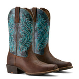 Ariat Womens Round Up Narrow Cutter Toe - Sassy Brown/Ocean Wave