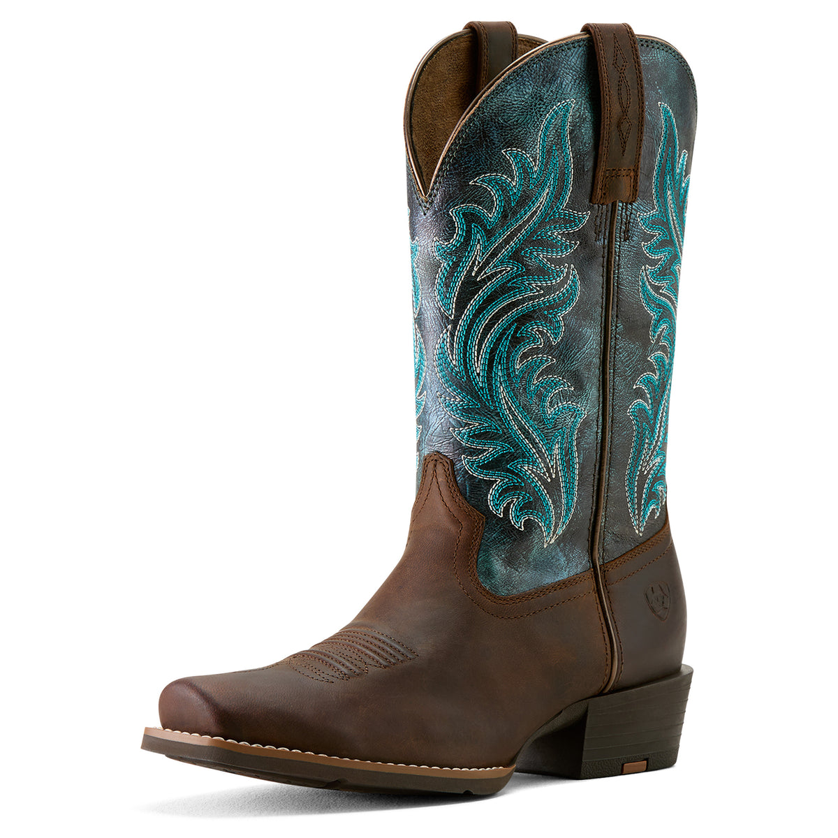 Ariat Womens Round Up Narrow Cutter Toe - Sassy Brown/Ocean Wave