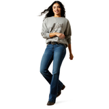 Ariat Womens Scorpion Script Oversizes Sweatshirt - Heather Grey