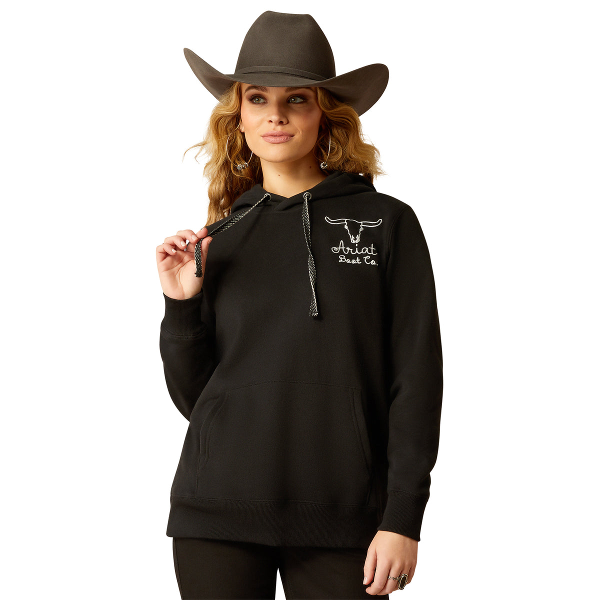 Ariat Womens Steer Stitch Hoodie - Black