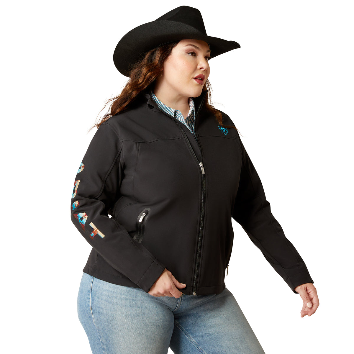 Ariat Womens New Team Softshell Jacket - Black/Serrano