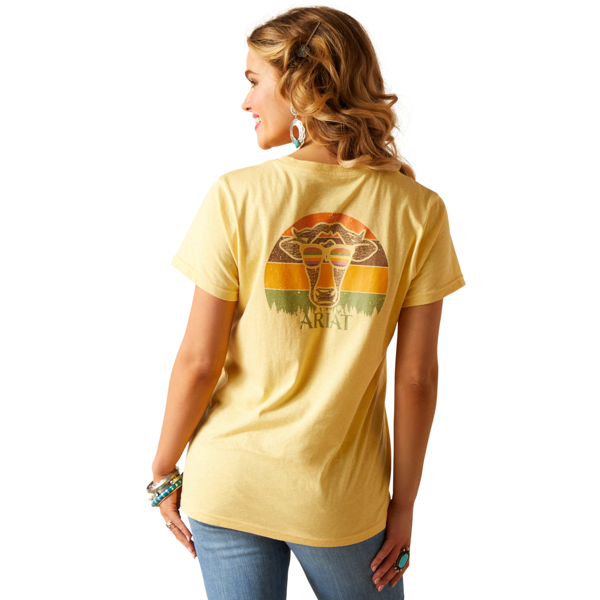 Ariat Womens Cow Sunset Tee - Jojoba