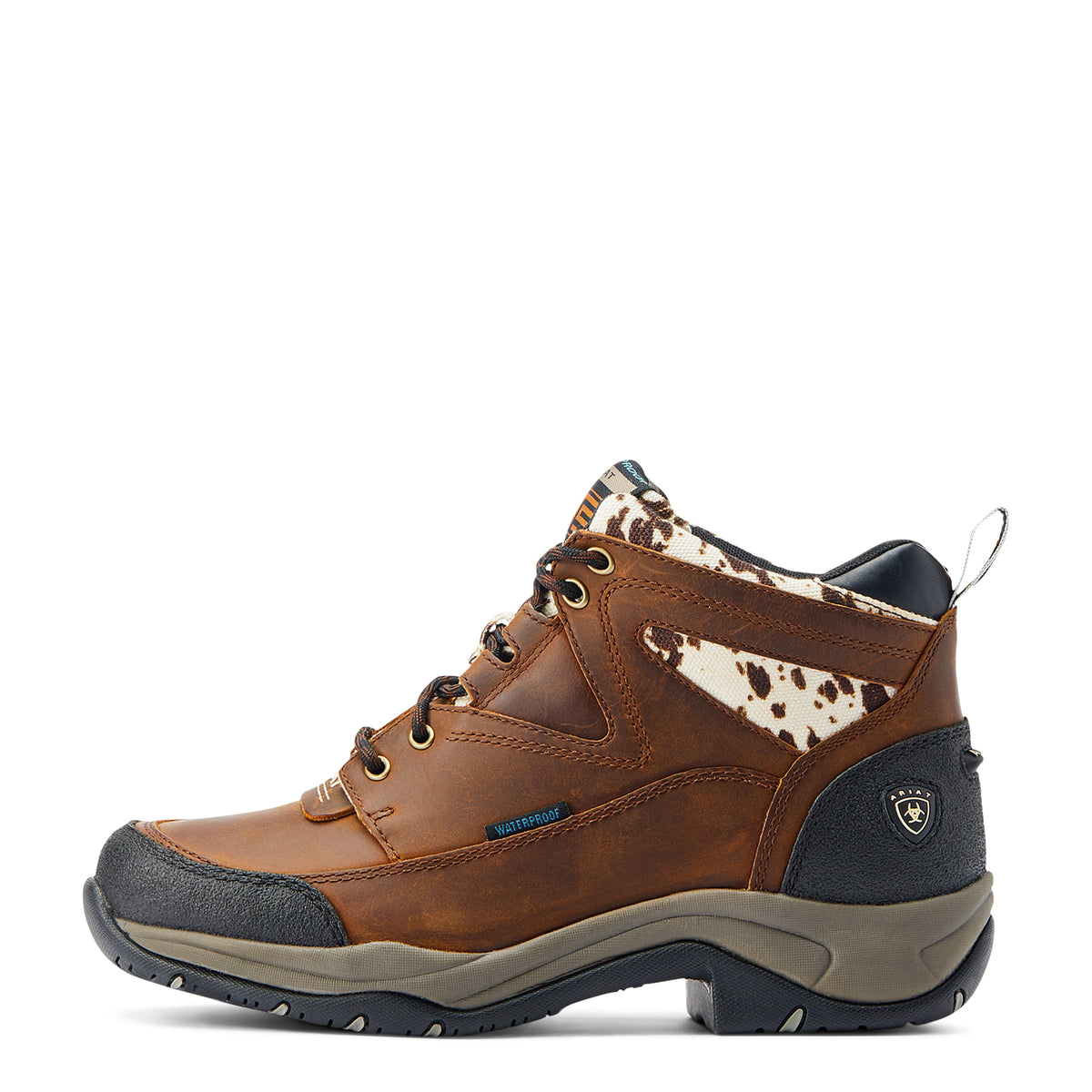 Ariat Womens Terrain H20 - Distressed Brown/Speckled Cow Print