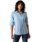 Ariat Womens Venttek Shirt - Blissful Blue/Rattan Stripe