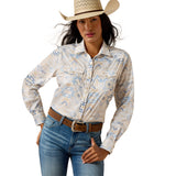 Ariat Womens Western Venttek Shirt - Turtledove Faded Southwest Print