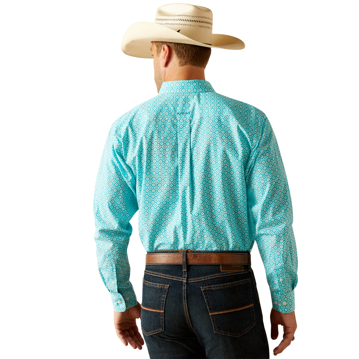 Ariat Mens Wrinkle Free Stanley Shirt - Peacock Blue