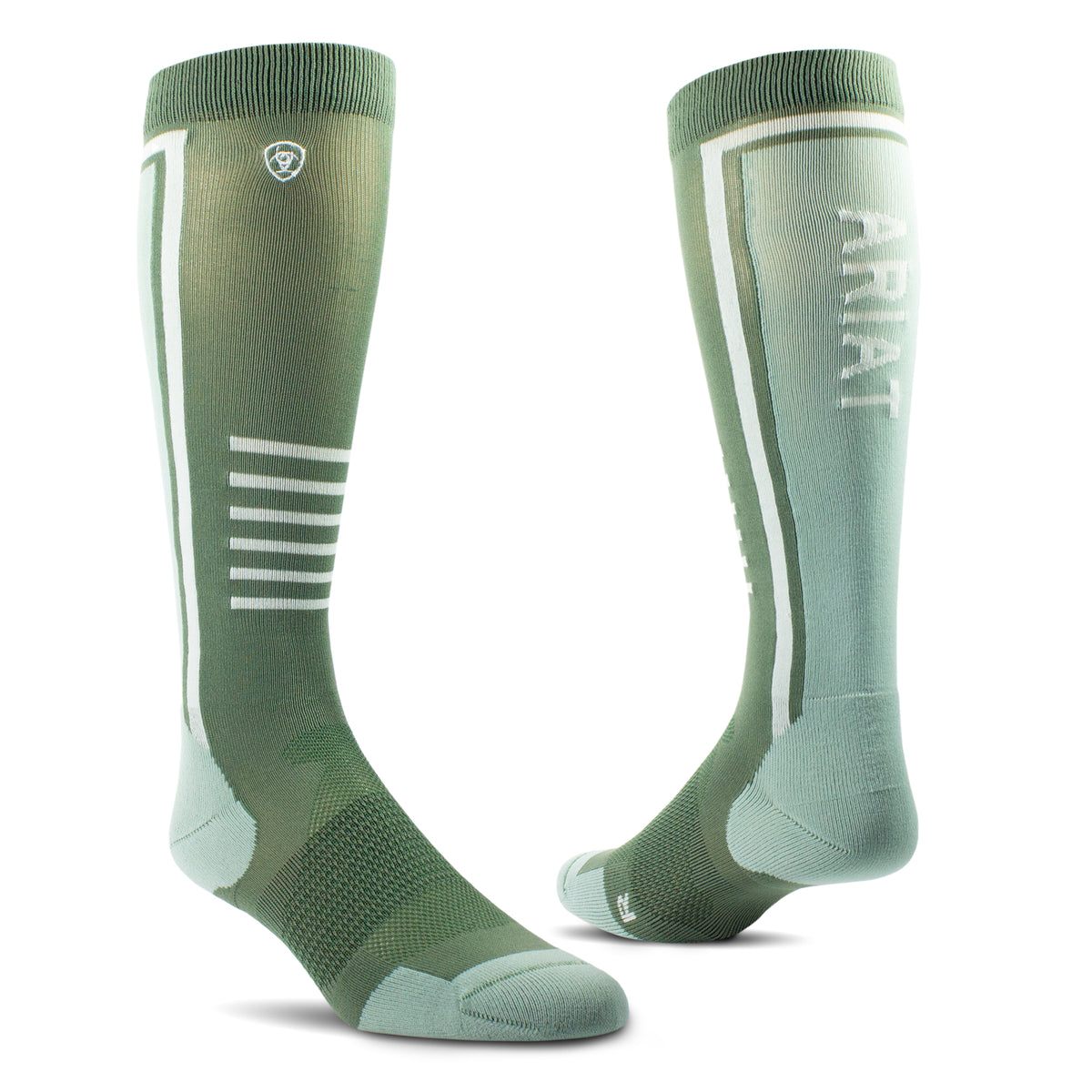 Ariat Uni AriatTek Slimline Performance Socks - Four Leaf Clover/Hede Green