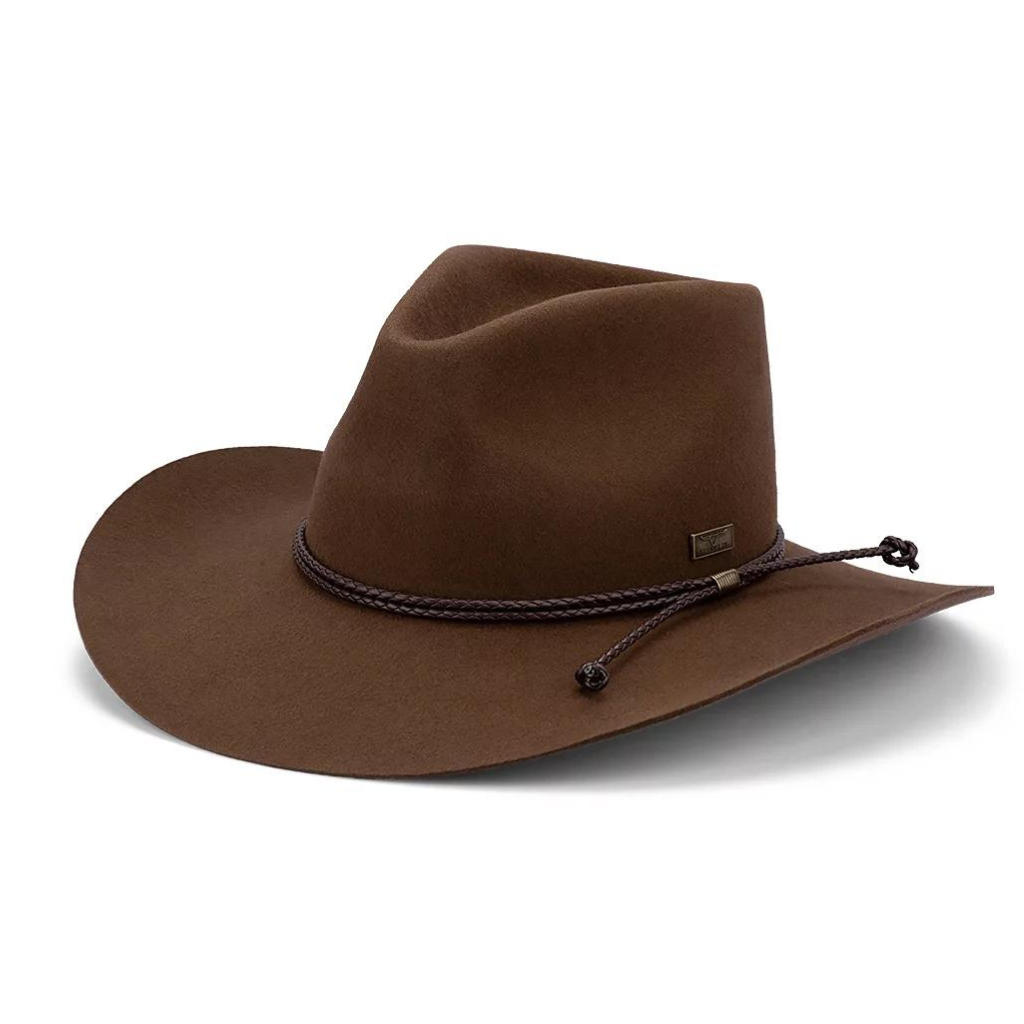 Flinders Rancher Structured Wool Felt Outback Hat - Brown