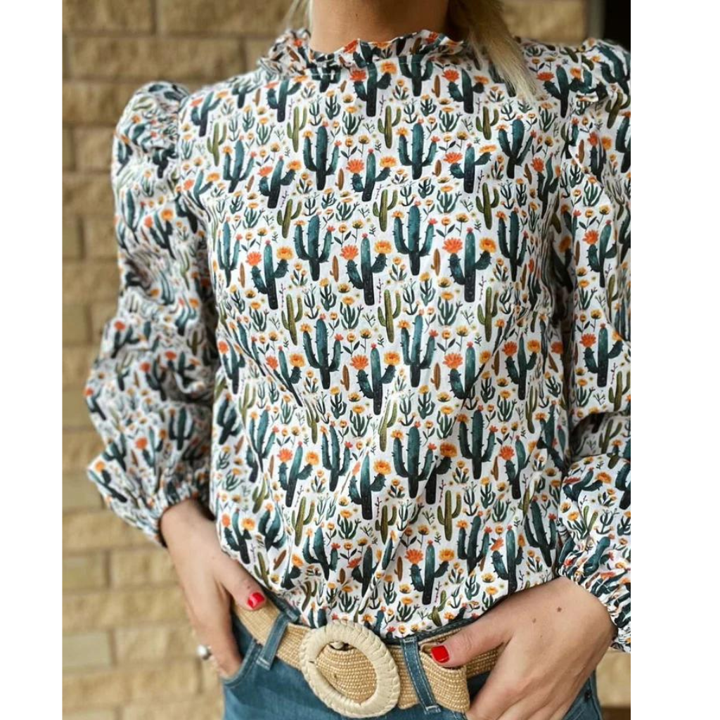 Black Colt Womens Brooke Shirt - Cactus Print