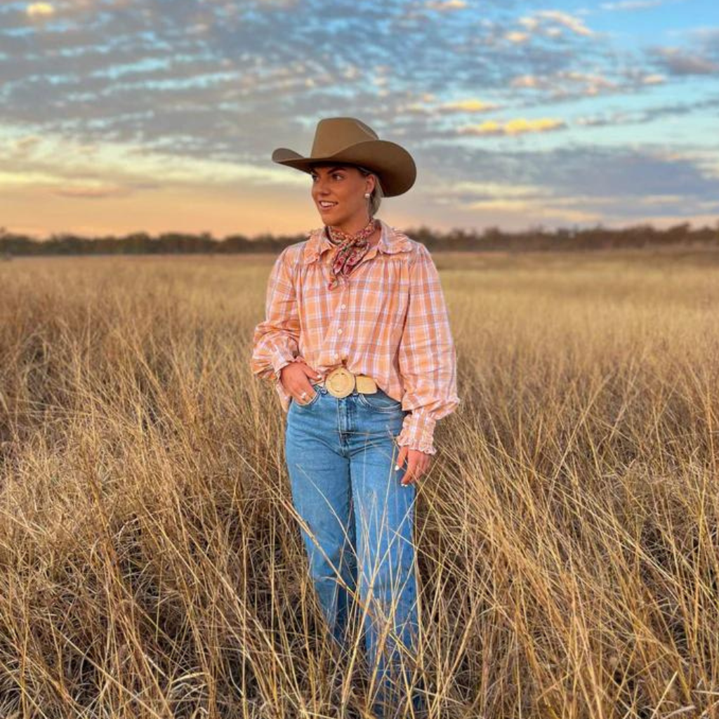 Black Colt Womens Frankie Shirt - Orange Plaid