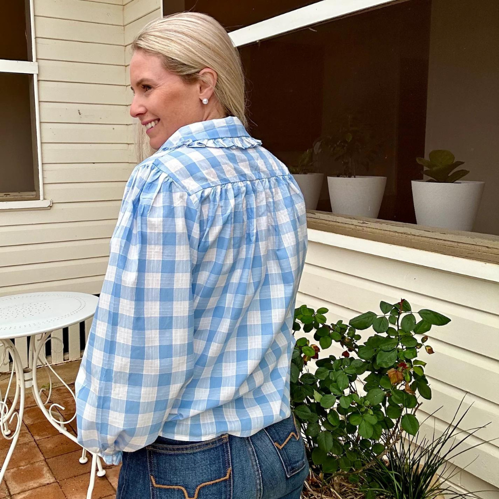 Black Colt Womens Frankie Shirt - Blue Gingham