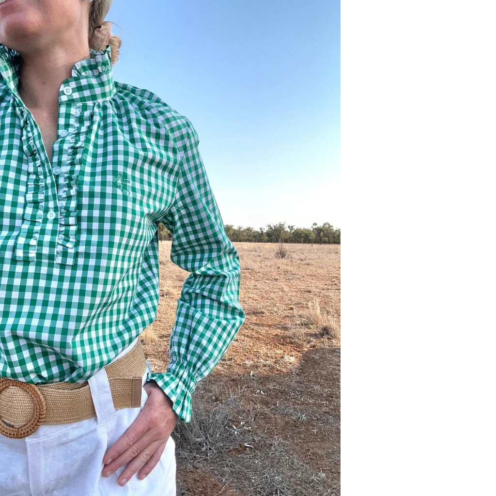 Black Colt Womens Willow Shirt - Green Gingham