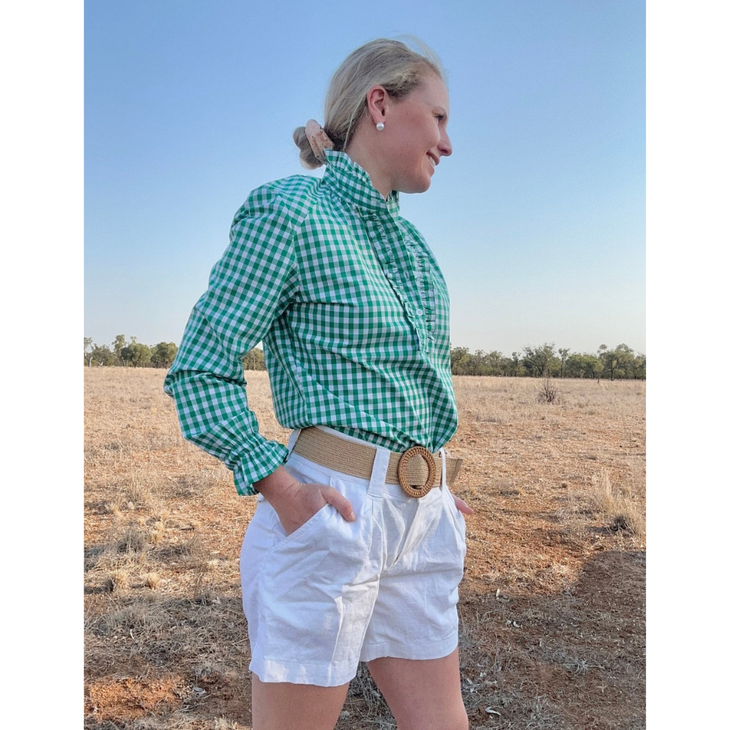 Black Colt Womens Willow Shirt - Green Gingham