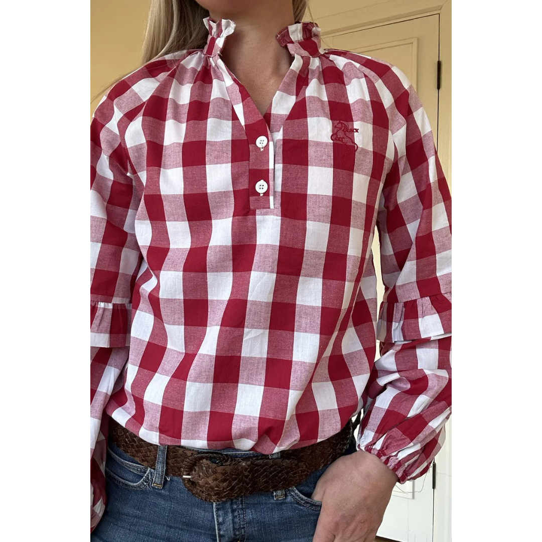 Black Colt Womens Nikki Shirt - Red Wine Gingham