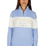 Bullzye Womens Kai 1/4 Zip Pullover - Blue/Cream