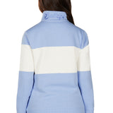 Bullzye Womens Kai 1/4 Zip Pullover - Blue/Cream