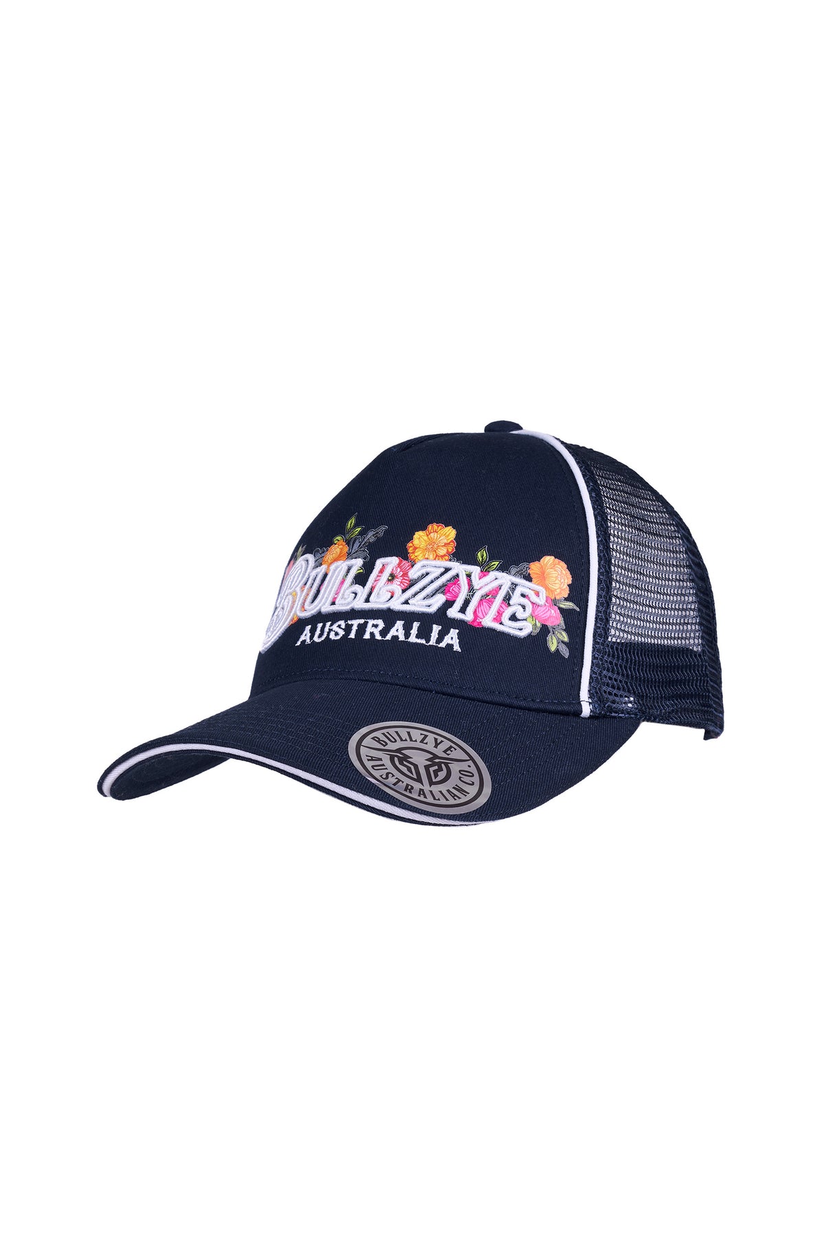 Bullzye Flora High Profile Trucker Cap - Navy