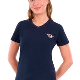 Bullzye Womens Belle V Neck Tee - Navy
