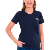 Bullzye Womens Belle V Neck Tee - Navy