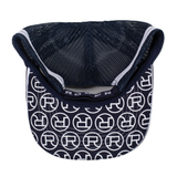 Roper Trucker Cap - Mini Plaid Navy/White