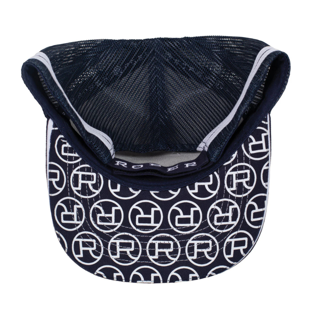 Roper Trucker Cap - Mini Plaid Navy/White