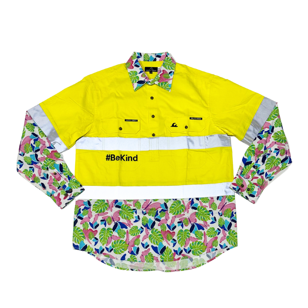 Dollys Dream Unisex Hi Vis Half Button Shirt - Yellow