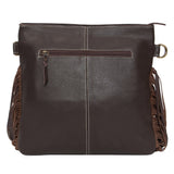 Tooling Leather Medium Sling Cowhide Bag - Tan/White