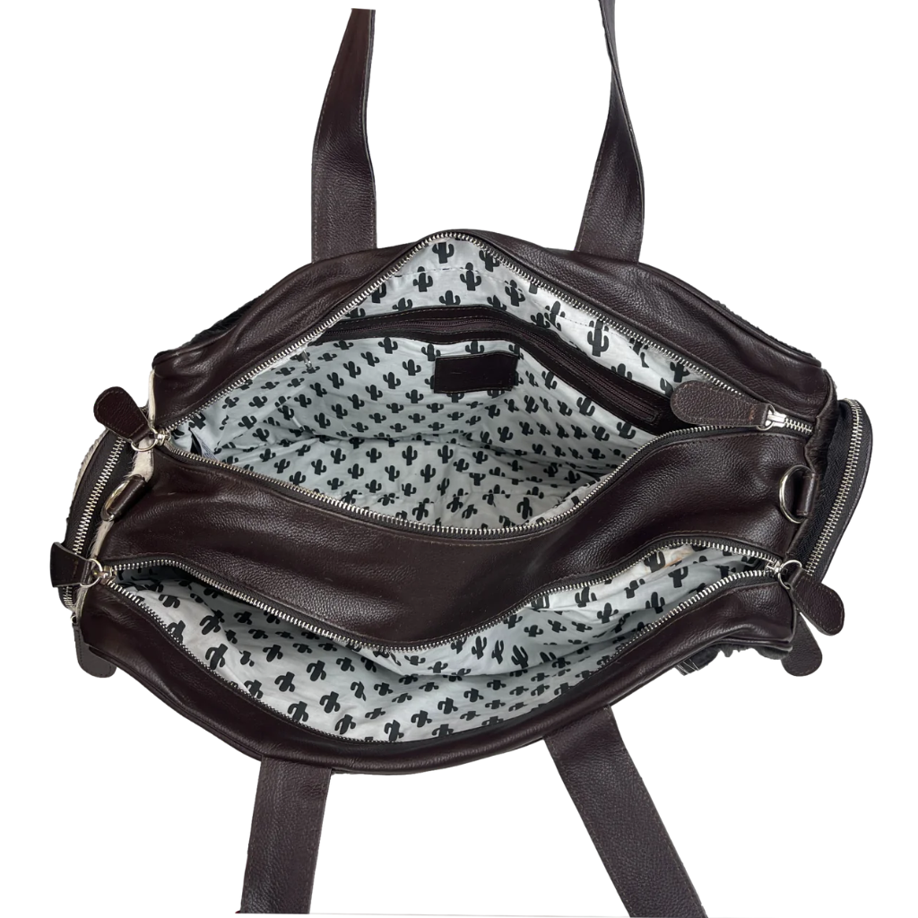 Cowhide Faith Nappy Bag - Brown/Brown