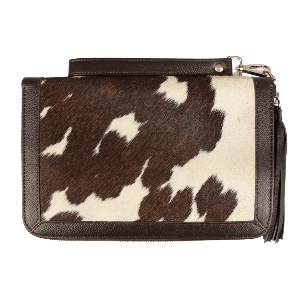 Cowhide Georgia Large Purse - Dark Brown