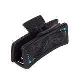 Cowhide Tooled Leather Hair Clip