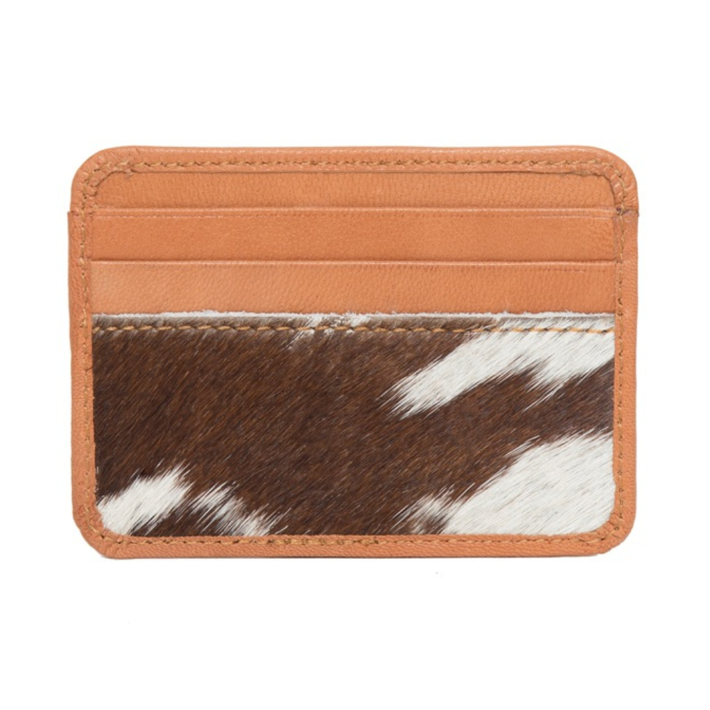 Cowhide Card Holder With ID - Tan