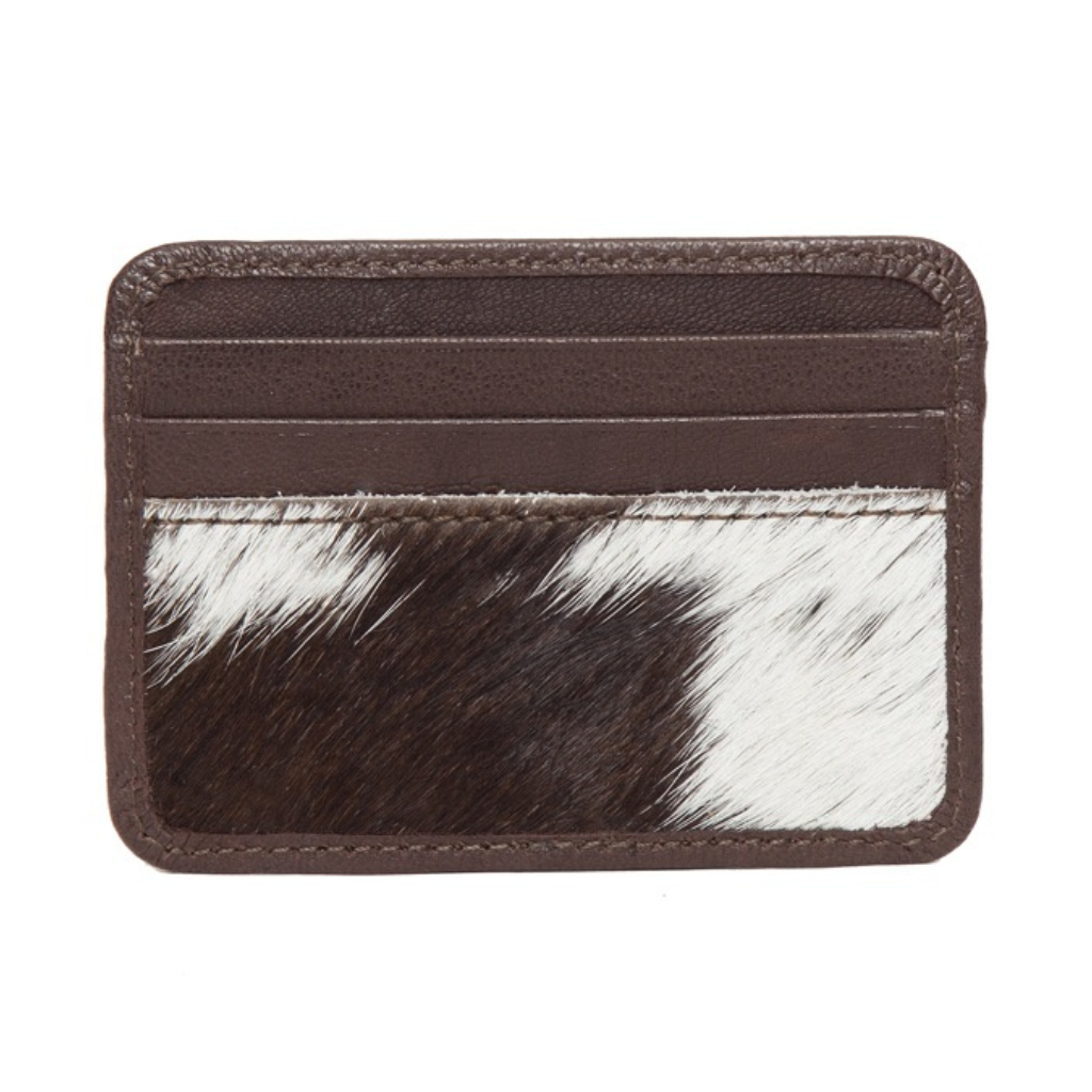Cowhide Card Holder With ID - Brown