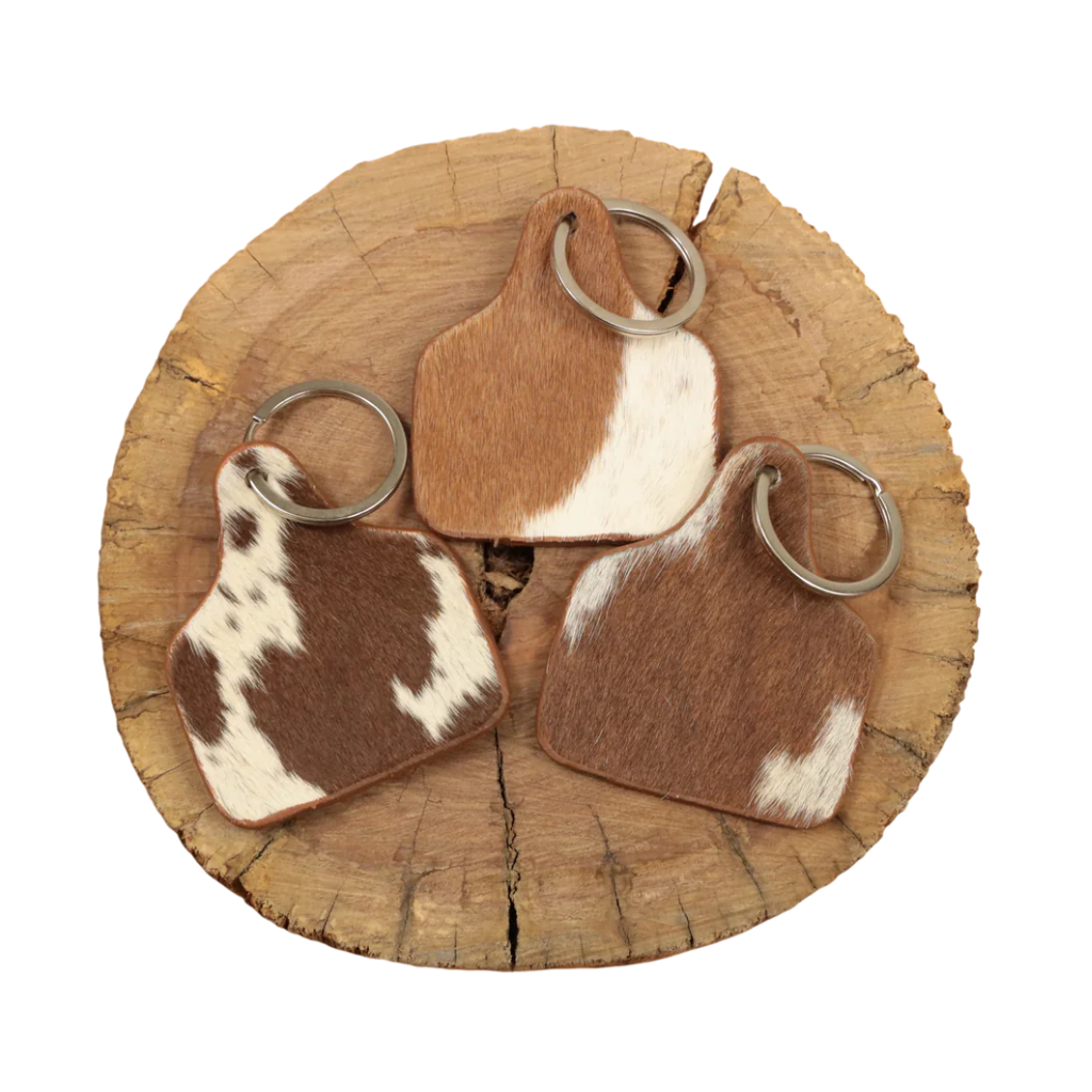 Cowhide Keychain - Tan/Patch