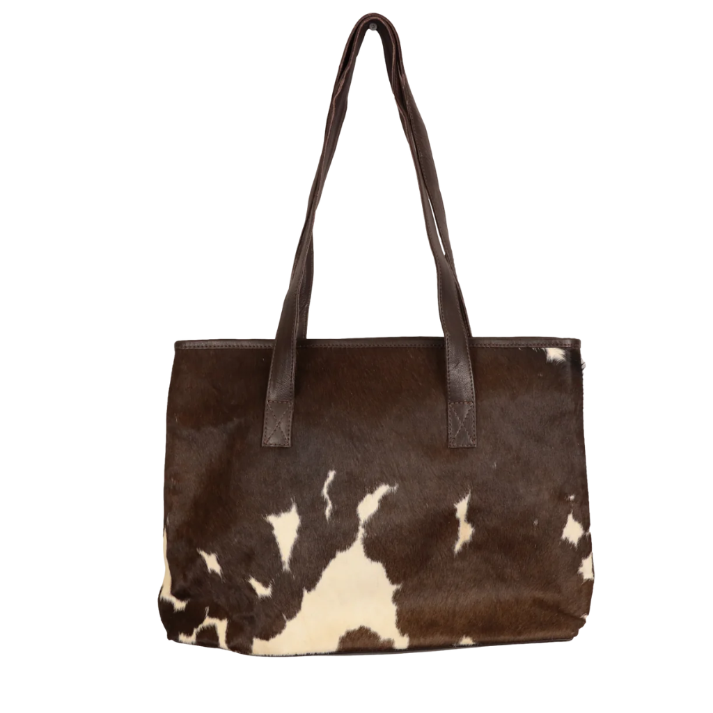 Cowhide Allure Nelly Tote Bag Dark Brown Bairnsdale Horse Centre