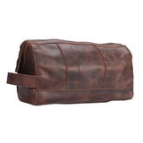 Cowhide Toiletry Bag - Brown