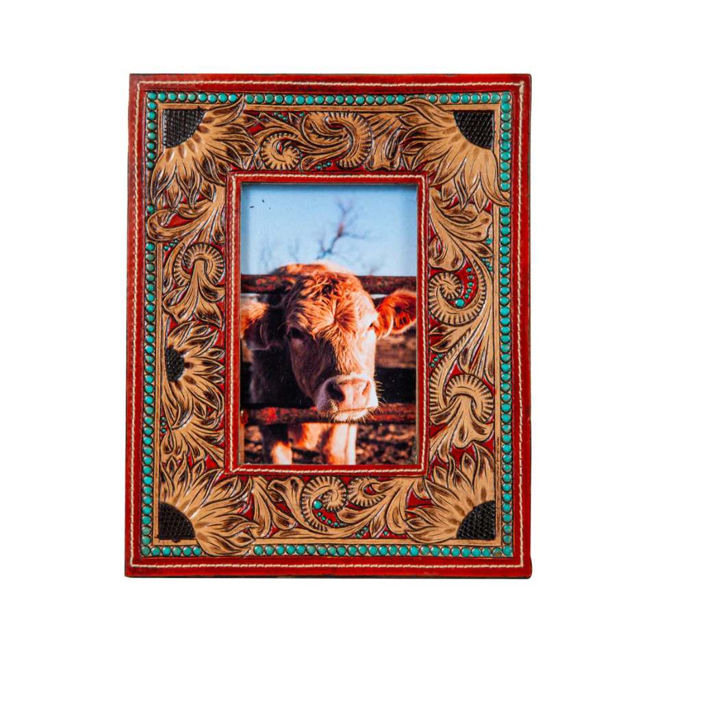 Devonniea Sunflower Hand Tooled Photo Frame