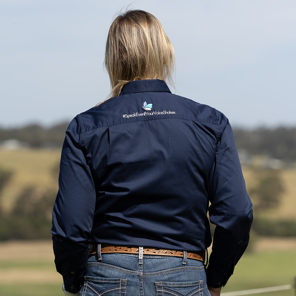 Dolly's Dream Womens Full Button Shirt - Navy