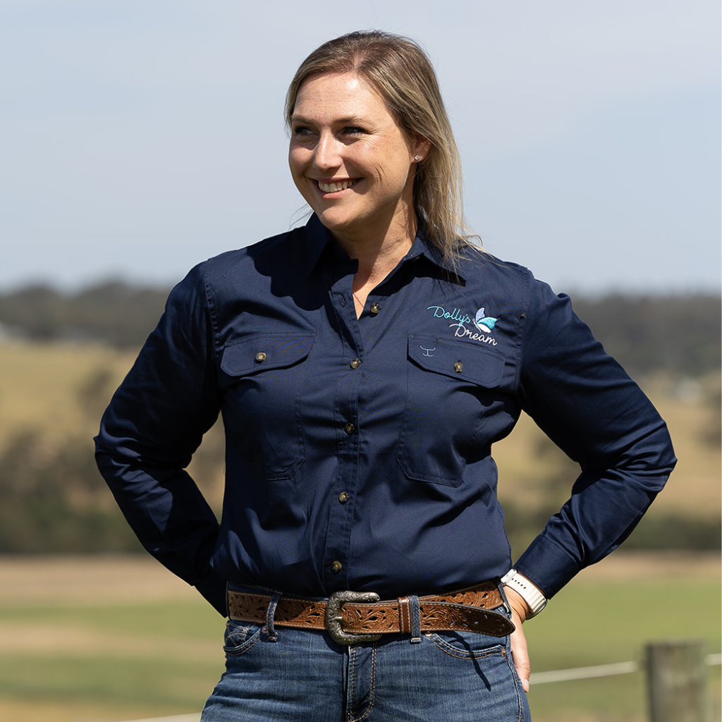 Dolly's Dream Womens Full Button Shirt - Navy