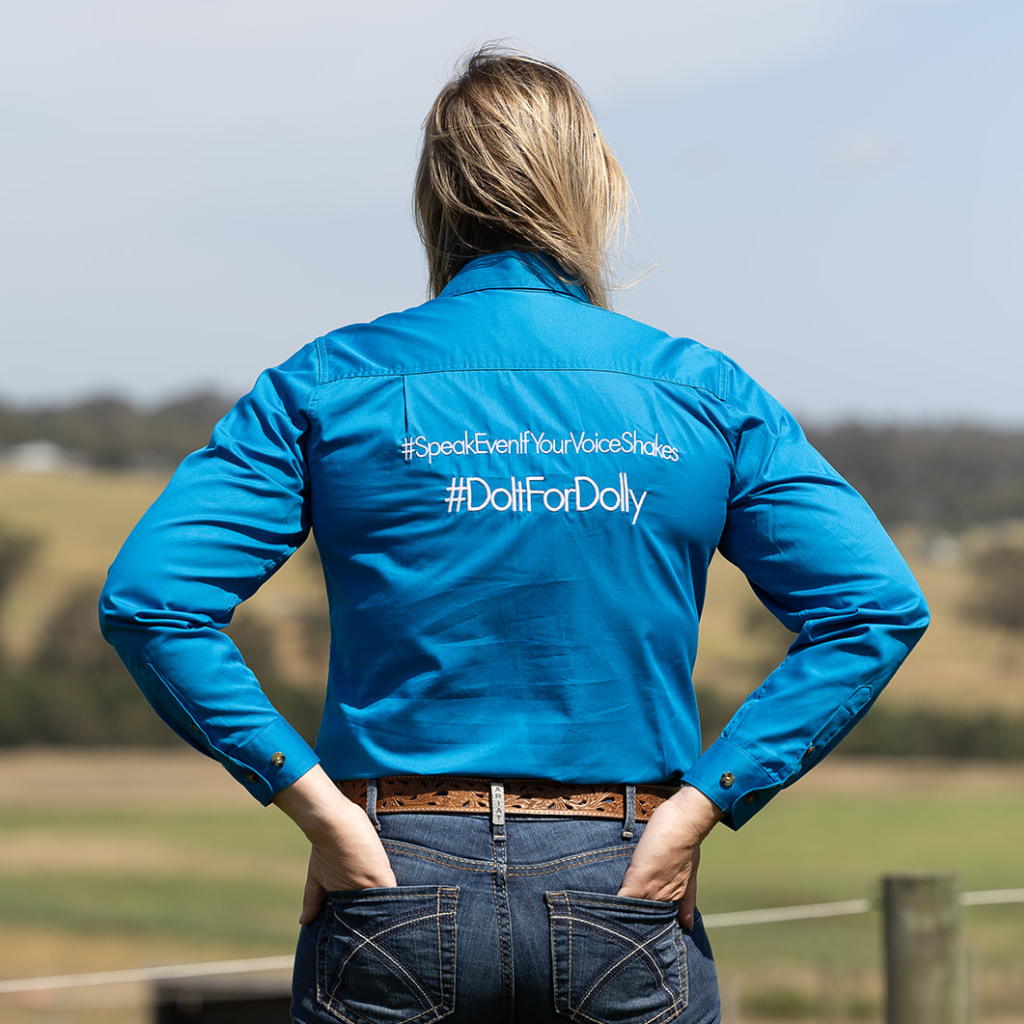 Dollys Dream Womens Full Button Shirt - Blue Jewel