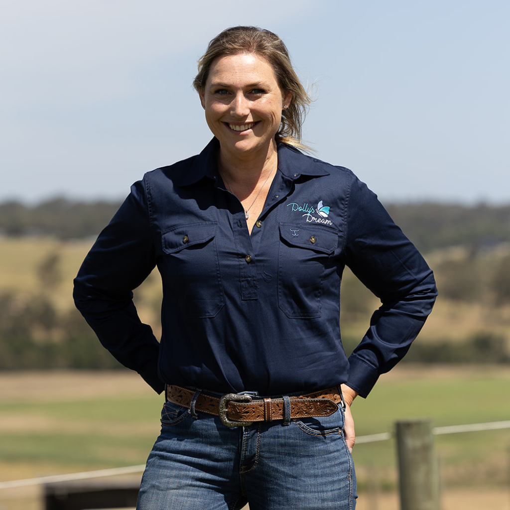 Dolly's Dream Womens Half Button Shirt - Navy