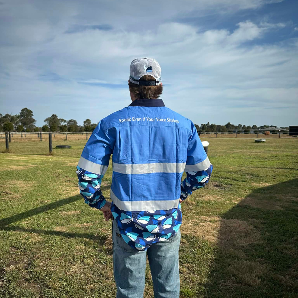 Dollys Dream Unisex Hi Vis Half Button Shirt - Blue