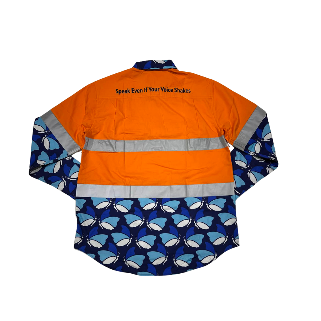 Dollys Dream Unisex Hi Vis Half Button Shirt - Orange